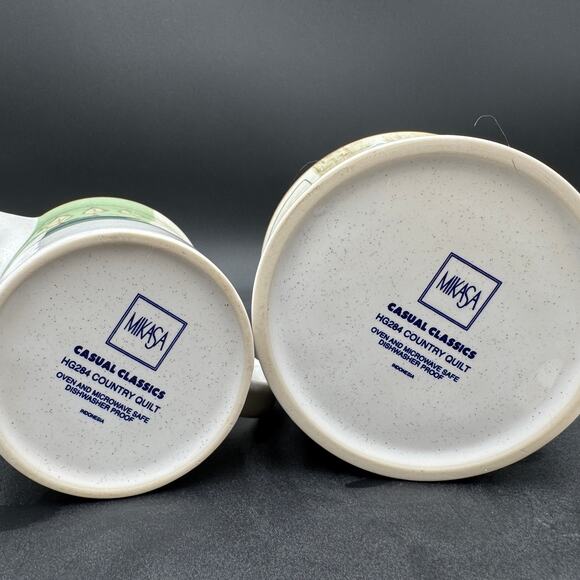 Vintage Mikasa Country Quilt Cream and Sugar Set with Lid - Picture 5 of 7